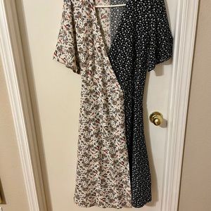 Two toned wrap dress
